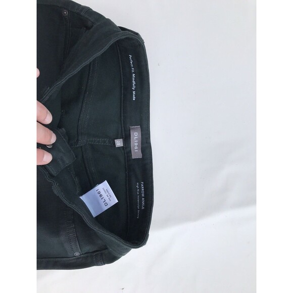 DL1961 Mara Striaght Mid Rise Sculpt Ankle Dark Green Denim Jeans Size 28 - Picture 4 of 8